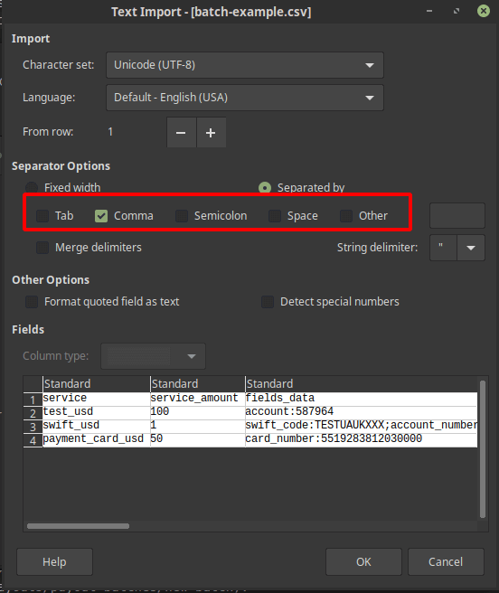 Separator Options